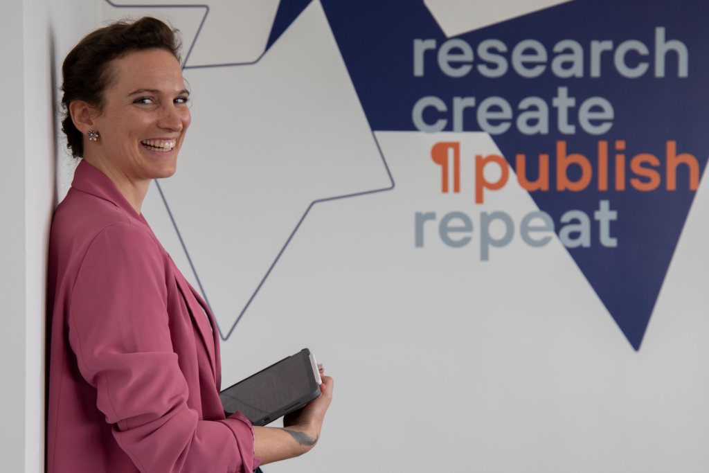 Valentina Dirmaier von Kopfkarussell kurz vor ihrem Pitch in der Trial Week.